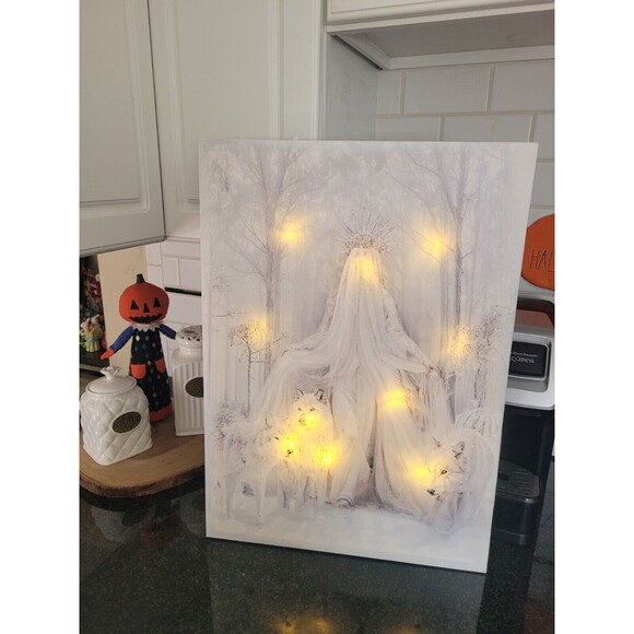 Halloween Witch & Wolves LED Light Up Wall Decor 2024 Ashland RARE - Picture 2 of 6